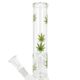 Skleněný bong s perkolací Super Heroes Beaker Green Leaves, 31cm  (345065)