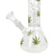 Skleněný bong s perkolací Super Heroes Beaker Green Leaves, 31cm  (345065)