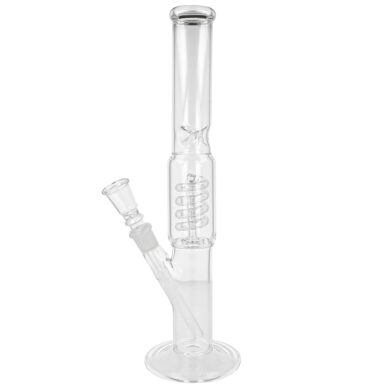 Skleněný bong s perkolací Transparent, 38cm  (31622)