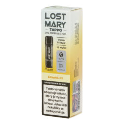 LOST MARY TAPPO POD náplň Banana Ice Q - Nhradn cartridge pro elektronick cigarety LOST MARY TAPPO s pchut ledovho bannu je revoluc v jednorzovm vapovn. Dky propracovan meshov spirlce nabdne skvl podn chuti a perfektn projev. Pchu je tak pln, bohat a autentick. Obsluha celho zazen je velmi jednoduch. Vyjmte starou cartridge ze zazen, vlote novou a mete vapovat bez zbyten drby a starost. Cena je uvedena za 1 ks balen(1x POD).

Veker baterie a cartridge ady LOST MARY TAPPO jsou zrove pln kompatibiln s adou ELF BAR ELFA!
Jak sprvn pouvat TAPPO Cartridge?
1. Odstrate plastov krytky z cartridge.
2. Zatlate spodn st cartridge do tla cartridge a vlote do zazen.
3. Pokejte 1 minutu, ne zazen zanete pouvat (npl se mus dostat do tla cartridge).
4. Pothnte si ze zazen a uijte si zitek z neopakovateln chut!
TIP: V ppad, e vlote cartridge do zazen a stle vidte na cartridgi npis PUSH, tak to znamen, e cartridge nebyla dostaten zatlaena do tla cartridge.

Balen obsahuje: 1x Cartridge Lost Mary TAPPO Banana Ice
Kapacita e-liquidu: 2 ml
Obsah nikotinu: 17 mg/ml
Poet potah: 600
Typ spirlky: Mesh
Rozmr: 16 x 53,2 mm
Vrobce: Elf Bar
Dovozce: Valmont trading, s.r.o.

Pro prodej nen nutn vlastnit ivnostensk oprvnn k ivnosti vzan (Vroba nebezpench chemickch ltek a nebezpench chemickch sms a prodej chemickch ltek a chemickch sms).
