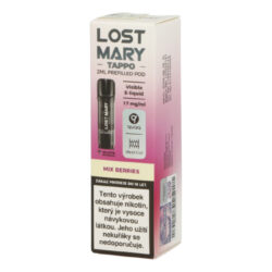 LOST MARY TAPPO POD náplň Mix Berries Q - Nhradn cartridge pro elektronick cigarety LOST MARY TAPPO s pchut lesnho ovoce je revoluc v jednorzovm vapovn. Dky propracovan meshov spirlce nabdne skvl podn chuti a perfektn projev. Pchu je tak pln, bohat a autentick. Obsluha celho zazen je velmi jednoduch. Vyjmte starou cartridge ze zazen, vlote novou a mete vapovat bez zbyten drby a starost. Cena je uvedena za 1 ks balen(1x POD).

Veker baterie a cartridge ady LOST MARY TAPPO jsou zrove pln kompatibiln s adou ELF BAR ELFA!
Jak sprvn pouvat TAPPO Cartridge?
1. Odstrate plastov krytky z cartridge.
2. Zatlate spodn st cartridge do tla cartridge a vlote do zazen.
3. Pokejte 1 minutu, ne zazen zanete pouvat (npl se mus dostat do tla cartridge).
4. Pothnte si ze zazen a uijte si zitek z neopakovateln chut!
TIP: V ppad, e vlote cartridge do zazen a stle vidte na cartridgi npis PUSH, tak to znamen, e cartridge nebyla dostaten zatlaena do tla cartridge.

Balen obsahuje: 1x Cartridge Lost Mary TAPPO Mix Berries
Kapacita e-liquidu: 2 ml
Obsah nikotinu: 17 mg/ml
Poet potah: 600
Typ spirlky: Mesh
Rozmr: 16 x 53,2 mm
Vrobce: Elf Bar
Dovozce: Valmont trading, s.r.o.

Pro prodej nen nutn vlastnit ivnostensk oprvnn k ivnosti vzan (Vroba nebezpench chemickch ltek a nebezpench chemickch sms a prodej chemickch ltek a chemickch sms).
