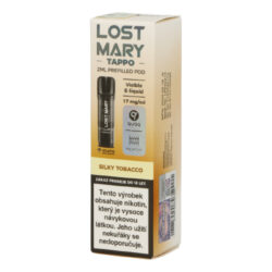 LOST MARY TAPPO POD náplň Silky Tobacco Q - Nhradn cartridge pro elektronick cigarety LOST MARY TAPPO s pchut jemnho tabku je revoluc v jednorzovm vapovn. Dky propracovan meshov spirlce nabdne skvl podn chuti a perfektn projev. Pchu je tak pln, bohat a autentick. Obsluha celho zazen je velmi jednoduch. Vyjmte starou cartridge ze zazen, vlote novou a mete vapovat bez zbyten drby a starost. Cena je uvedena za 1 ks balen(1x POD).

Veker baterie a cartridge ady LOST MARY TAPPO jsou zrove pln kompatibiln s adou ELF BAR ELFA!
Jak sprvn pouvat TAPPO Cartridge?
1. Odstrate plastov krytky z cartridge.
2. Zatlate spodn st cartridge do tla cartridge a vlote do zazen.
3. Pokejte 1 minutu, ne zazen zanete pouvat (npl se mus dostat do tla cartridge).
4. Pothnte si ze zazen a uijte si zitek z neopakovateln chut!
TIP: V ppad, e vlote cartridge do zazen a stle vidte na cartridgi npis PUSH, tak to znamen, e cartridge nebyla dostaten zatlaena do tla cartridge.

Balen obsahuje: 1x Cartridge Lost Mary TAPPO Silky Tobacco
Kapacita e-liquidu: 2 ml
Obsah nikotinu: 17 mg/ml
Poet potah: 600
Typ spirlky: Mesh
Rozmr: 16 x 53,2 mm
Vrobce: Elf Bar
Dovozce: Valmont trading, s.r.o.

Pro prodej nen nutn vlastnit ivnostensk oprvnn k ivnosti vzan (Vroba nebezpench chemickch ltek a nebezpench chemickch sms a prodej chemickch ltek a chemickch sms).
